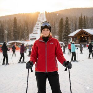 The North Face Red Full-Zip Ski Fleece Jacket